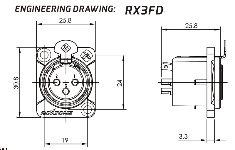 Разъем Roxtone RX3FD-BT артикул 231447Si-1 фото 3