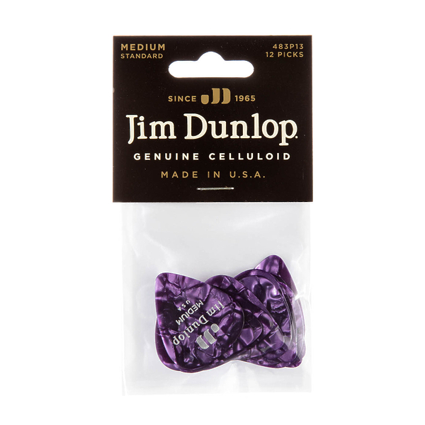Медиаторы Dunlop 483P13MD Celluloid Purple Pearloid Medium (12 шт) артикул 312918Si-1