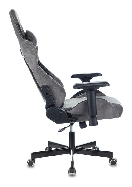 Кресло Zombie VIKING 7 KNIGHT GR (Game chair VIKING 7 KNIGHT Fabric grey Loft rombus textile/eco.leather headrest cross metal) артикул 263379Si-1 фото 12