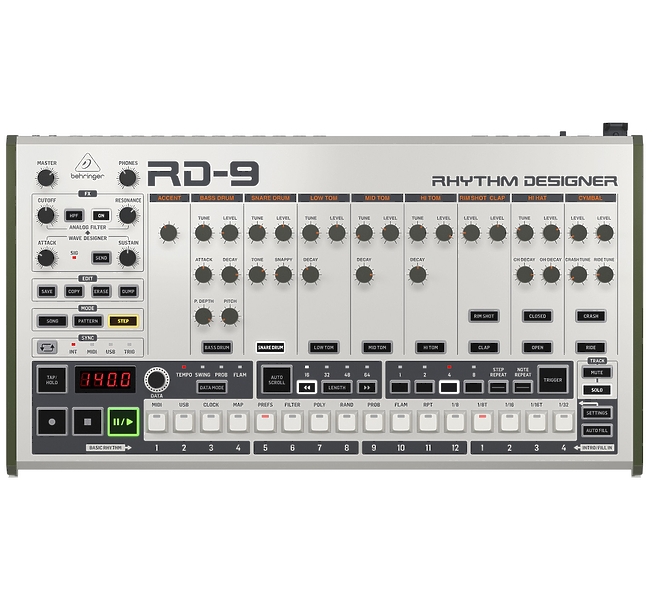 Аналоговая драм-машина Behringer RD-9 артикул 259386Si-1