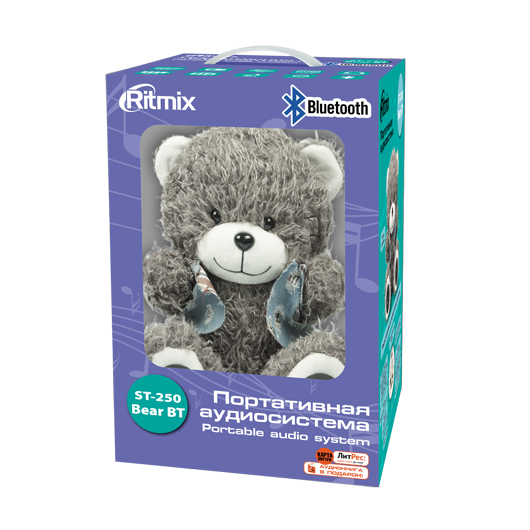 Портативная акустика Ritmix ST-250 Bear BT white артикул 190157Si-1 фото 4