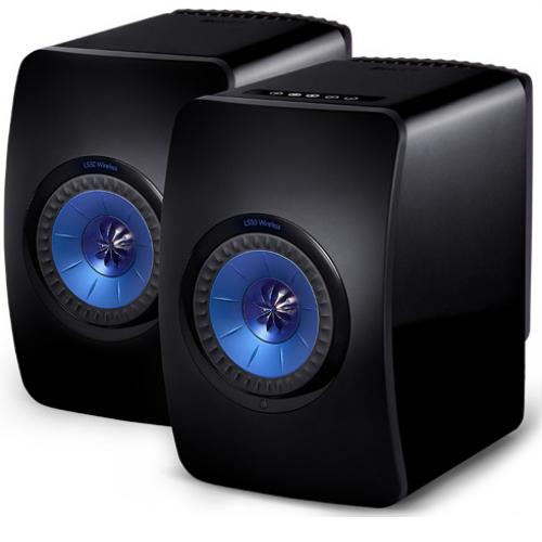 Полочная акустика KEF LS 50 Wireless Gloss Black/Blue артикул 155460Si-1