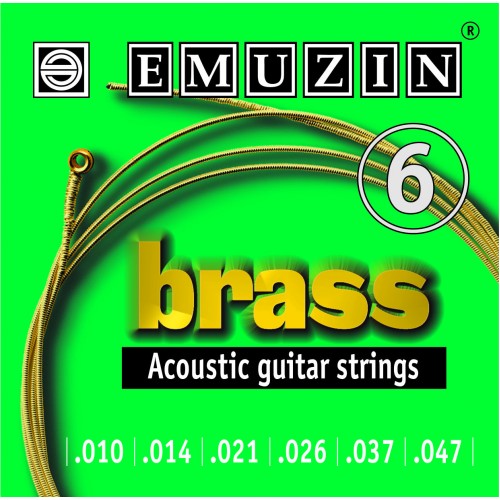 Струны для акустической гитары Emuzin Brass с обмоткой из латуни 010-047 артикул 291567Si-1