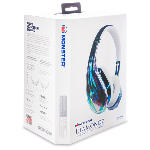 Наушники Monster DiamondZ On-Ear Clear Blue (137028-00) артикул 163193Si-1 фото 12