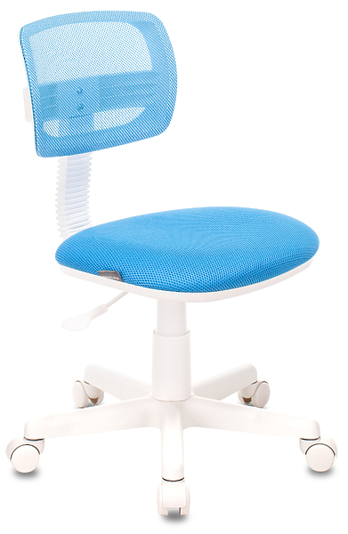 Кресло Бюрократ CH-W299/LB/TW-55 (Children chair CH-W299 blue TW-31 TW-55 cross plastic plastik белый) артикул 263248Si-1