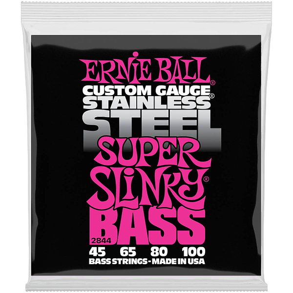 Струны для бас-гитары Ernie Ball 2844 Stainless Steel Bass Super Slinky артикул 291171Si-1
