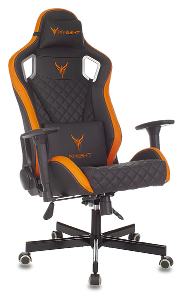 Кресло Knight OUTRIDER BO (Game chair Knight Outrider black/orange rombus eco.leather headrest cross metal) артикул 263358Si-1