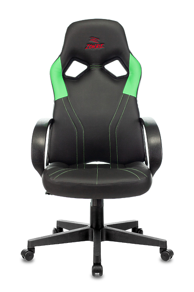 Кресло Zombie RUNNER GREEN (Game chair RUNNER black/green eco.leather cross plastic) артикул 263200Si-1 фото 3