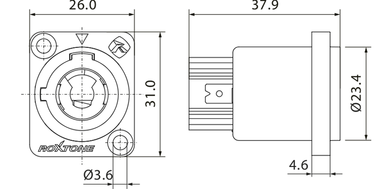 Разъем Roxtone RAC3MPO-WP Grey артикул 231370Si-1 фото 3