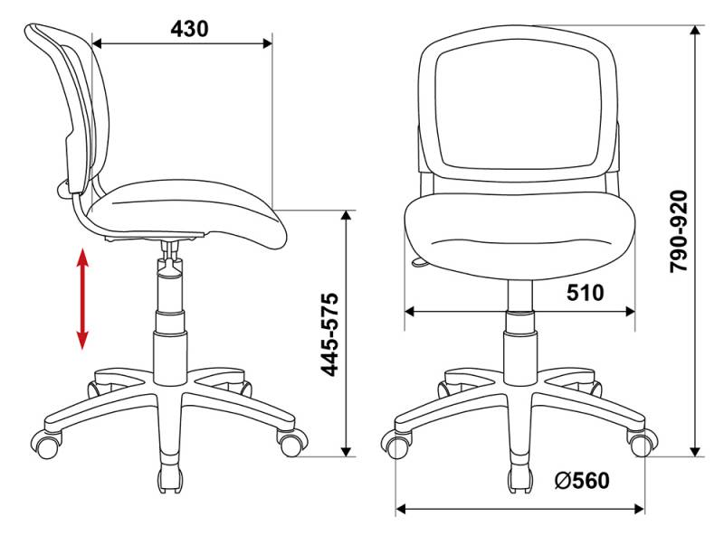 Кресло Бюрократ CH-W296NX/26-24 (Children chair CH-W296NX white TW-15 seatblue 26-24 mesh/fabric cross plastic plastik белый) артикул 263447Si-1 фото 6