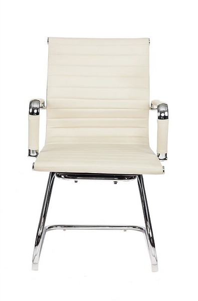 Кресло Бюрократ CH-883-LOW-V/IVORY (Office chair CH-883-LOW-V ivory eco.leather low back runners metal хром) артикул 263368Si-1 фото 3