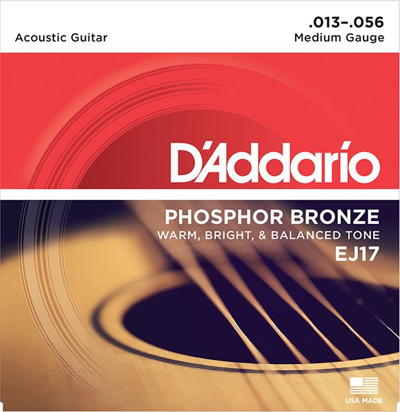 Струны D'Addario EJ17 PHOSPHOR BRONZE MEDIUM 13-56 артикул 273687Si-1