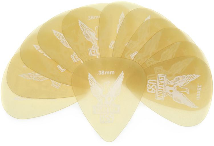 Медиаторы CLAYTON US38 - 0.38 mm ULTEM gold стандартные 48 шт артикул 290763Si-1