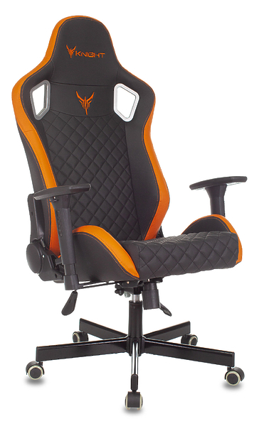 Кресло Knight OUTRIDER BO (Game chair Knight Outrider black/orange rombus eco.leather headrest cross metal) артикул 263358Si-1 фото 15