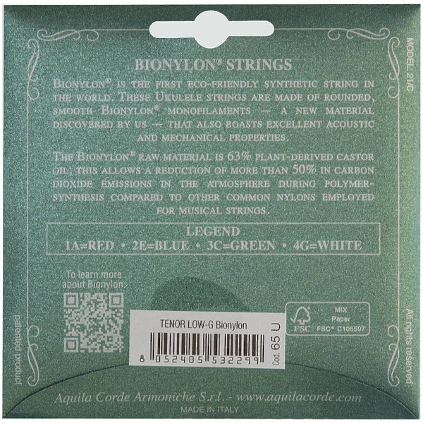 Струны для тенор укулеле Aquila Bionylon 65U артикул 291736Si-1 фото 3