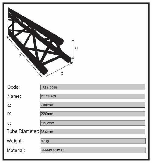 Ферма алюминиевая Dura Truss DT 23-200 straight артикул 205271Si-1 фото 3