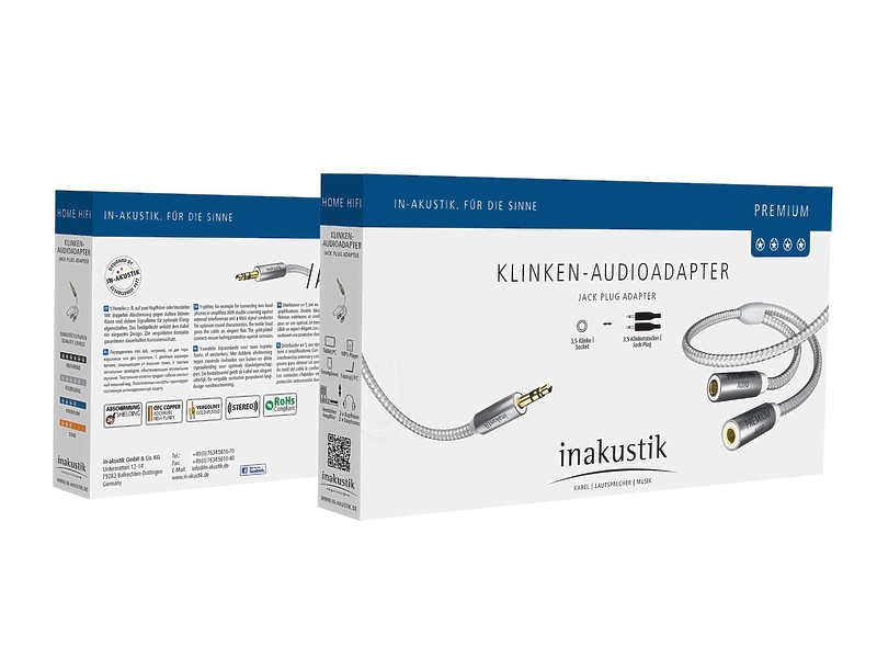 Кабель межблочный аудио In-Akustik Premium Y-adapter 3.5 Phone <> 2 Phone(F) #00410212 артикул 150421Si-1 фото 3