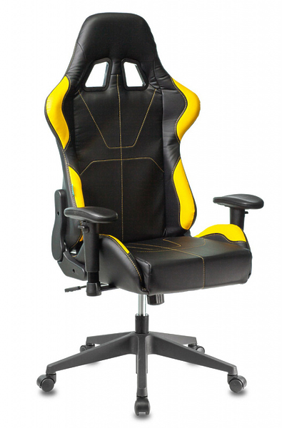 Кресло Zombie VIKING 5 AERO YELLOW (Game chair VIKING 5 AERO black/yellow eco.leather headrest cross plastic) артикул 263439Si-1 фото 5
