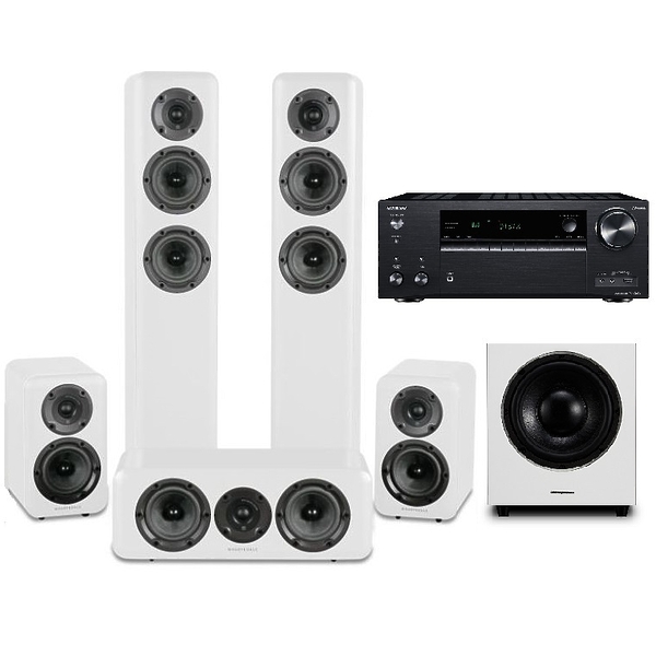 Комплект домашнего кинотеатра Onkyo TX-NR686 black +  Wharfedale Diamond 330 + 310 + 300C + WH-D10 White артикул 196234Si-1