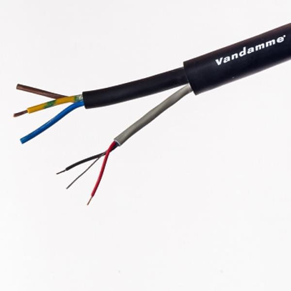 Туровый гибридный кабель Van Damme для передачи сигнала и питания Ambicore 5A 3 x 0.75мм2 чёрный (268-775-000) артикул 303878Si-1