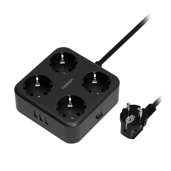 Сетевой фильтр Tessan TS-302 black артикул 264764Si-1