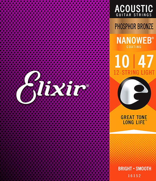 Струны для гитары Elixir 16152 NanoWeb Light 10-47/10-27 артикул 280548Si-1
