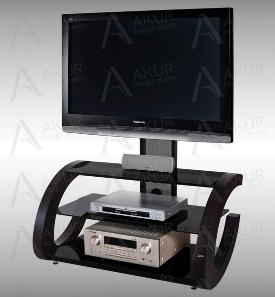 Подставка Akur GROSS PS 1000 (черный + тонированное стекло + орех) артикул 314414FV-1 фото 3