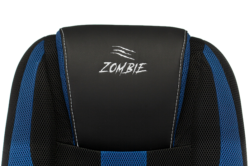 Кресло Zombie 9 BLUE (Game chair 9 black/blue textile/eco.leather cross plastic) артикул 263206Si-1 фото 9