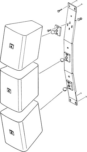 Крепление JBL MTC-23V Vertical-Array Wall Bracket for Three Control 23 Speakers артикул 125037Si-1