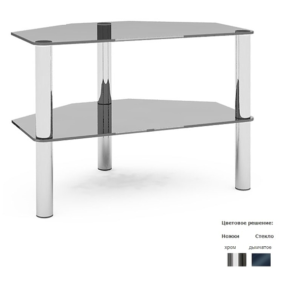 Подставка под телевизор MD TV01 Flatform (хром/дымчатое стекло) артикул 246551Si-1