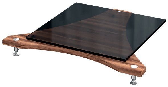 Стойка под аппаратуру VOXmodule S-001 Basic (уровень 1, shelf walnut, graphite glass, legs black moire, plugs silver) артикул 236860Si-1