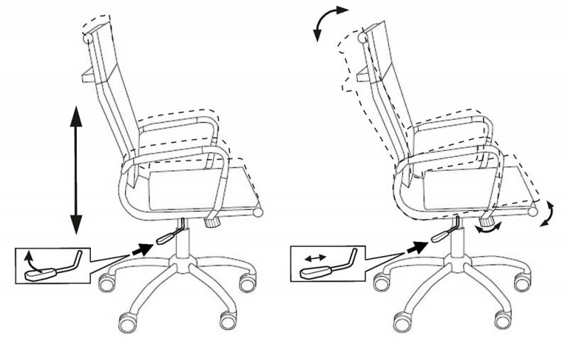 Кресло Бюрократ CH-993/ORANGE (Office chair CH-993 orange eco.leather cross metal хром) артикул 263384Si-1 фото 7