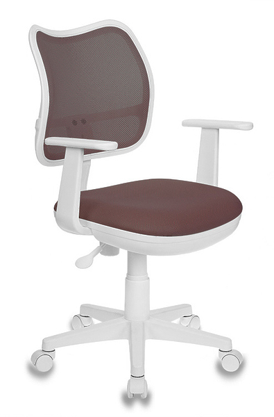 Кресло Бюрократ CH-W797/BR/TW-14C (Children chair CH-W797 brown seatbrown TW-14C mesh/fabric cross plastic plastik белый) артикул 263349Si-1