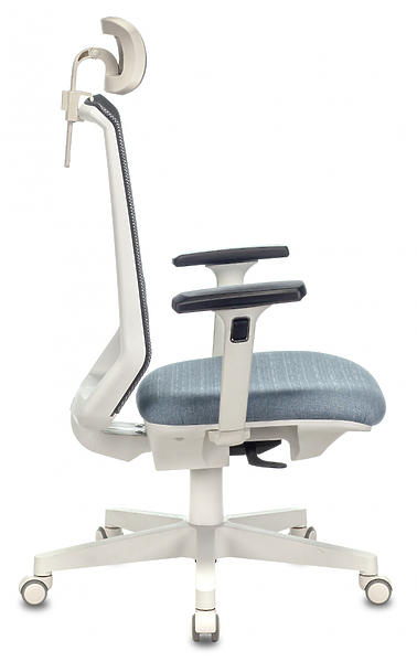 Кресло Бюрократ EXPERT WHITE BLUE (Office chair EXPERT grey seatblue 38-405 mesh/fabric headrest cross plastic plastik белый) артикул 263328Si-1 фото 6
