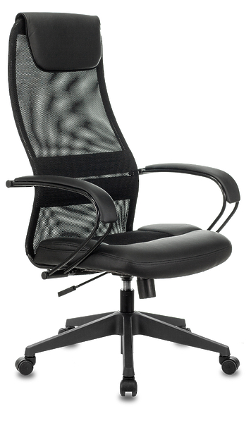 Кресло Бюрократ CH-608/BLACK (Office chair CH-608 black TW-01 seatblack TW-11 eco.leather/gauze headrest cross plastic) артикул 263309Si-1