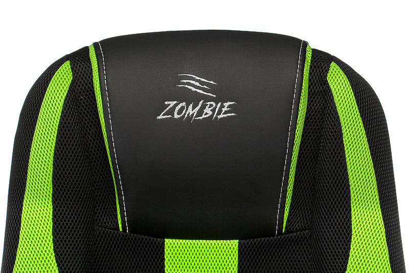 Кресло Zombie 9 GREEN (Game chair 9 black/l.green textile/eco.leather cross plastic) артикул 263245Si-1 фото 9