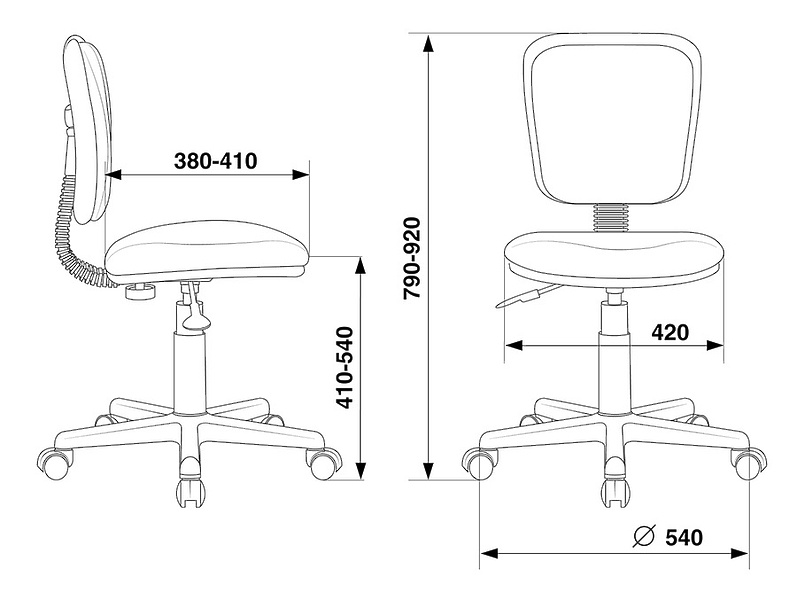 Кресло Бюрократ CH-204NX/PENCIL-BL (Children chair CH-204NX blue pencils cross plastic) артикул 263284Si-1 фото 6