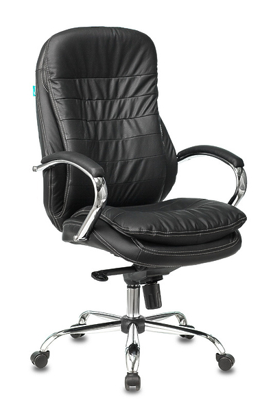 Кресло Бюрократ T-9950/BLACK (Office chair T-9950 black leather cross metal хром) артикул 263415Si-1