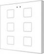 Выключатель сенсорный Zennio ZVI-F6-W KNX Flat F6, 6-кнопочный, LED индикация, 2хAI/DI, термостат, датчик температуры, датчик приближения, пластиковая рамка, 81х81х9мм, в уст. коробку, цвет белый артикул 206525Si-1