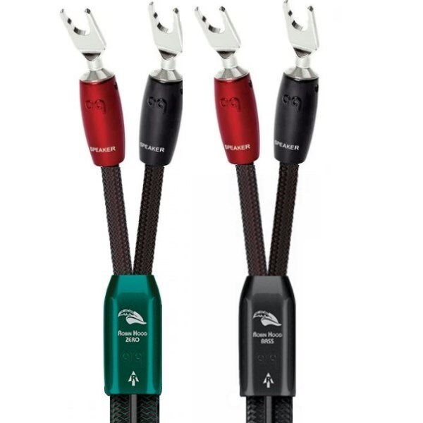 Акустический кабель AudioQuest Robin Hood Treble + Robin Hood Bass BiWire Spade 2.0m артикул 191298Si-1