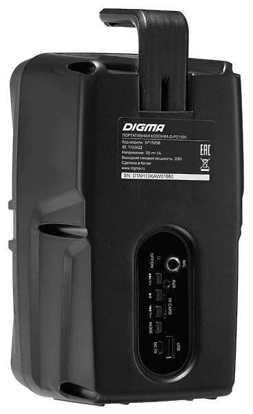 Колонка портативная Digma D-PS1505 черный артикул 320722Si-1 фото 8