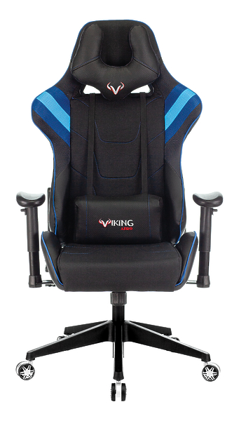 Кресло Zombie VIKING 4 AERO BLUE (Game chair VIKING 4 AERO black/blue textile/eco.leather headrest cross plastic) артикул 263280Si-1 фото 13