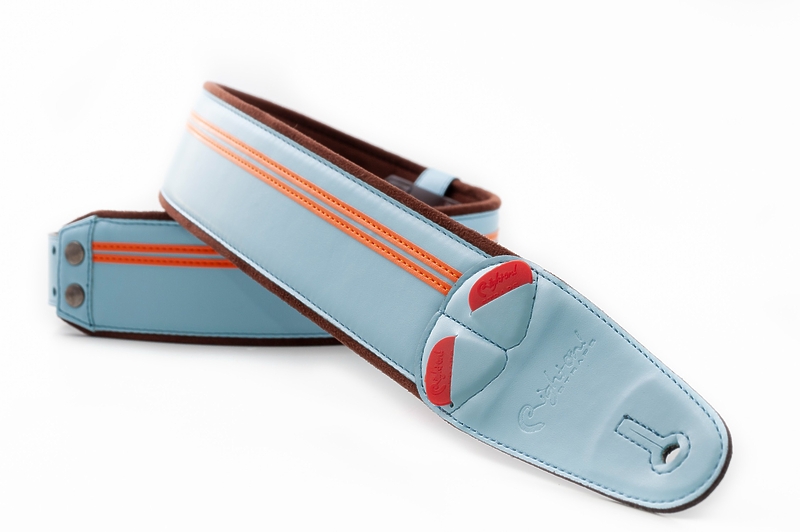 Ремень для гитары RightOn Straps Mojo Race Sonic Blue артикул 331619Si-1