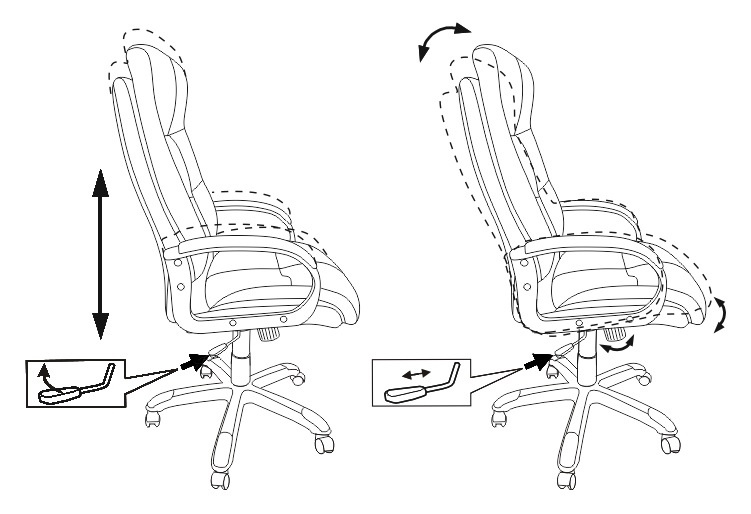 Кресло Бюрократ CH-824B/LBLACK (Office chair CH-824 black eco.leather cross plastic) артикул 263249Si-1 фото 6