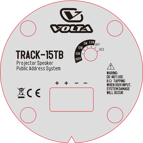 Трековый громкоговоритель Volta TRACK-15TW артикул 218385Si-1 фото 4