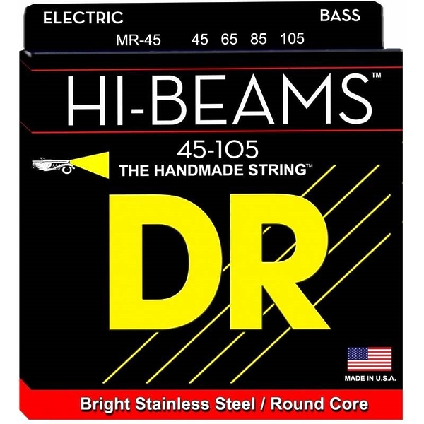 Струны для бас-гитары DR MR-45 Hi-Beam 45-105 Medium артикул 291118Si-1