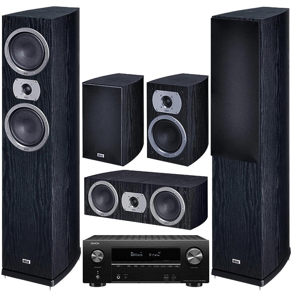Комплект домашнего кинотеатра Heco Victa Prime 502 Set 5.0 (502+202+102) black + Denon AVR-X2600H black артикул 228151Si-1