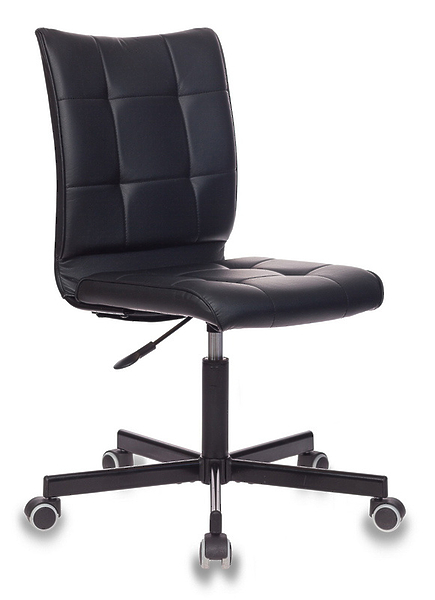Кресло Бюрократ CH-330M/BLACK (Office chair CH-330M black Leather Black eco.leather cross metal черный) артикул 263187Si-1