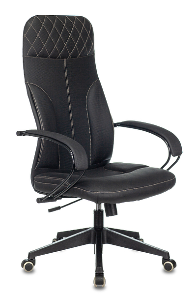 Кресло Бюрократ CH-608/ECO/BLACK (Office chair CH-608/ECO black eco.leather cross plastic) артикул 263392Si-1