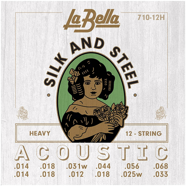 Cтруны для двенадцатиструнной гитары La Bella 710-12H артикул 291235Si-1